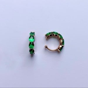 GOLD SMALL EAR CUFF EMERALD EAR CUFFS UNISEX​​​​​​​​​​​​​​​​​​​​​​